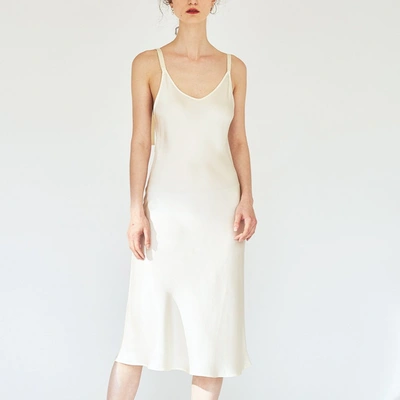 Not Just Pajama | French Lace Silk Slip Dress - White