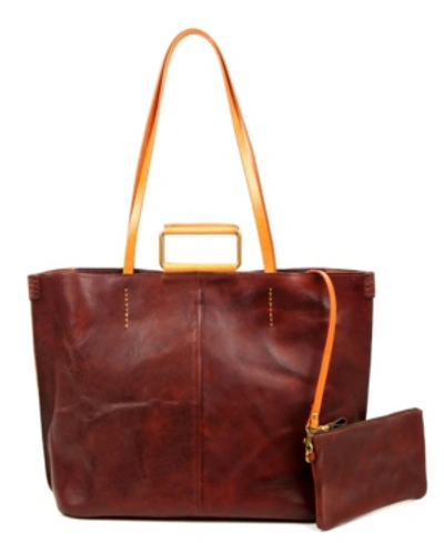 Old Trend High Hill Leather Tote Bag In Brown
