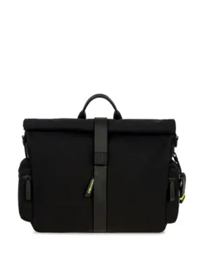 Bric's Moleskine Rolltop Messenger Bag In Black