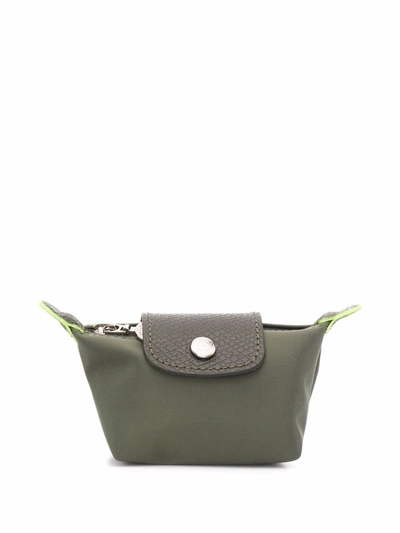 Longchamp Le Pliage Leather Purse In Green