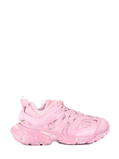 Balenciaga Track Logo-detailed Mesh And Rubber Sneakers In Pink Mesh