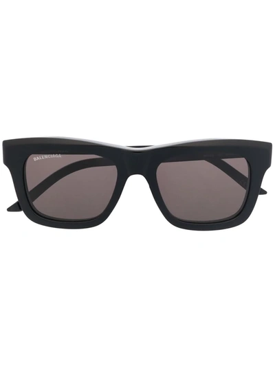 Balenciaga Square-frame Logo-print Acetate Sunglasses In Black