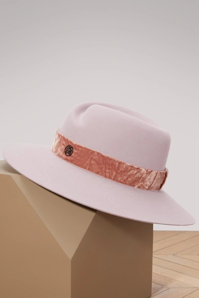 Maison Michel Virginie Fedora Hat In Pink