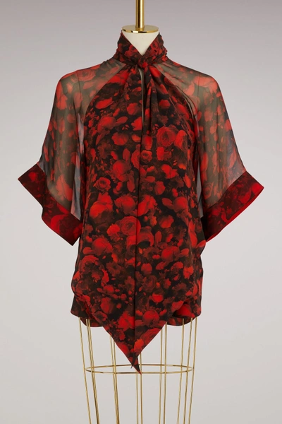 Givenchy Lavallière Collar Shirt In Rouge