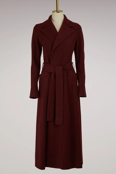 Harris Wharf London Belted Long Duster Coat Cashemere In Cinabre
