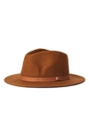 Brixton Messer Packable Wool Fedora In Coffee