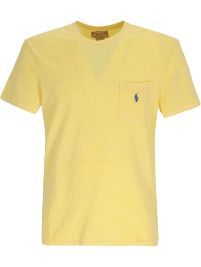 Polo Ralph Lauren Embroidered Pony Pocket T-shirt In Empire Yellow