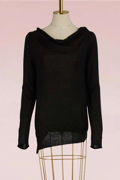 Jil Sander Asymmetric Cashmere Sweater In Black