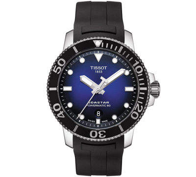 Tissot Seastar 1000 Automatic Blue Dial Mens Watch T1204071704100 In Black / Blue