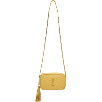 Saint Laurent Womens Sunflower Yellow Mini Lou Quilted Leather Cross-body Bag