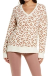 Ugg Cecilia V-neck Sweater In Natural Leopard