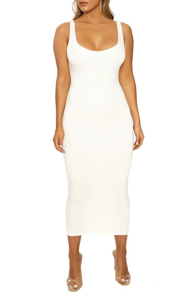 Naked Wardrobe The Nw Hourglass Midi Dress In Off White