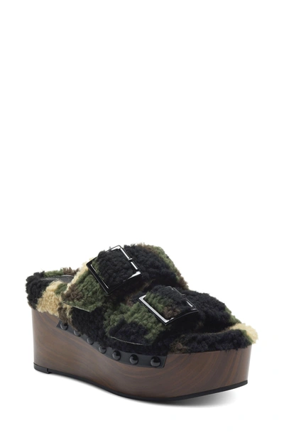 Jessica Simpson Women's Cyriss Slide Platform Sandals Women's Shoes In Green Combo