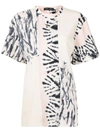 Proenza Schouler Cutout Tie-dyed Cotton-blend Jersey T-shirt In Ecrumulti/white