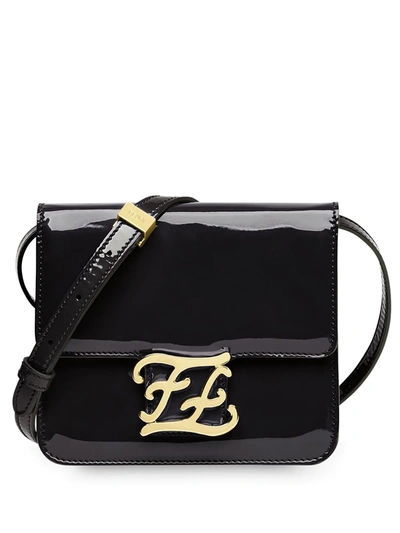 Fendi Karligraphy Shoulder Bag In Black