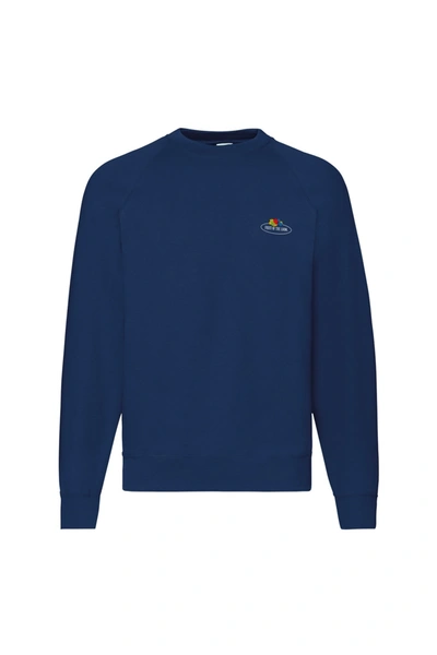 Fruit Of The Loom Unisex Adult Vintage Raglan Sweatshirt (navy) In Blue