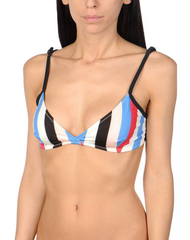 Solid Striped Bikini In Azure Modesens
