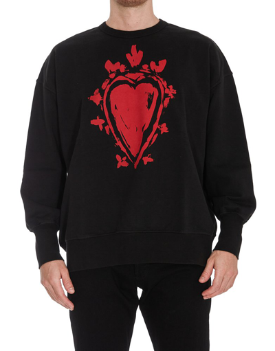 Alexander Mcqueen Graphic-print Long-sleeve Sweatshirt In Black