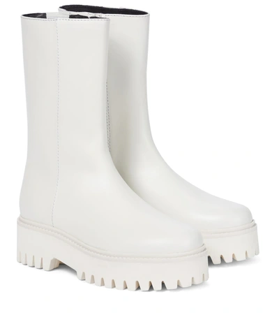Dorothee Schumacher Sporty Elegance Leather Boots In White