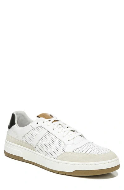 Vince Men's Mason Perforated Leather Low-top Sneakers In White