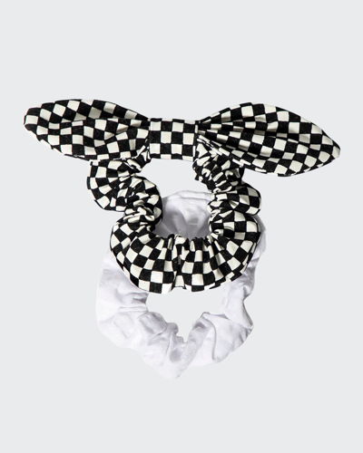 Lele Sadoughi Mixed Scrunchies, Set Of 2 In Black / White