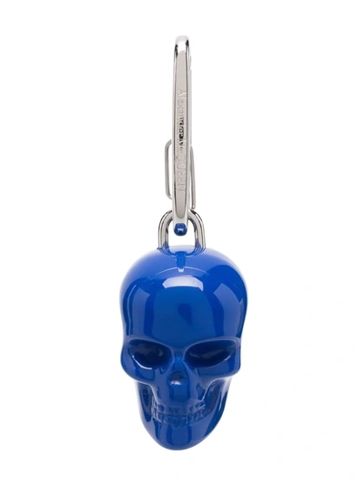 Alexander Mcqueen Skull-charm Keyring In Electric Blue