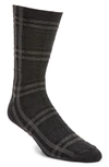 Burberry Check Intarsia Socks In Dark Charcoal