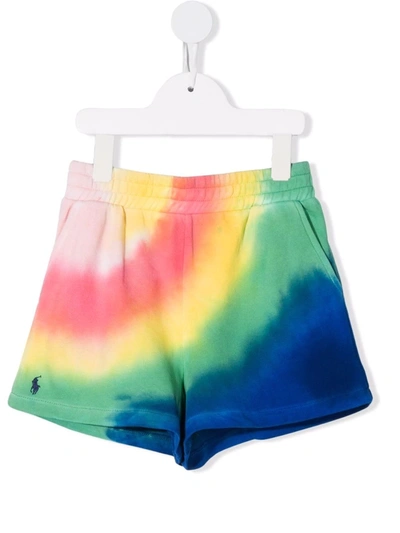 Ralph Lauren Kids' Little Girl's & Girl's Tie-dye Terry Shorts In Yellow