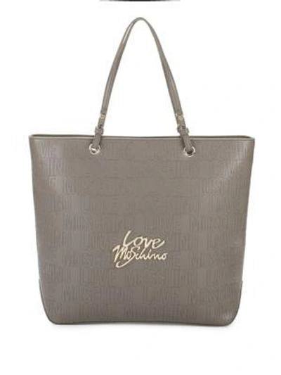 Love Moschino Embossed Tote In Grey