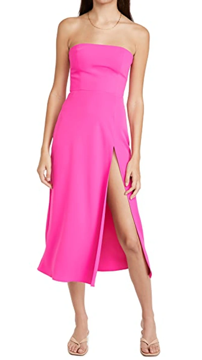 Amanda Uprichard Mandy Midi Dress In Hot Pink