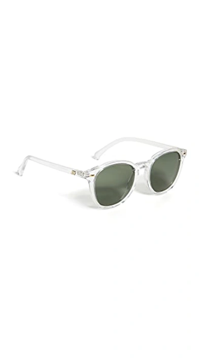 Le Specs Equinoctial 52mm Round Sunglasses In Clea Khaki Mono