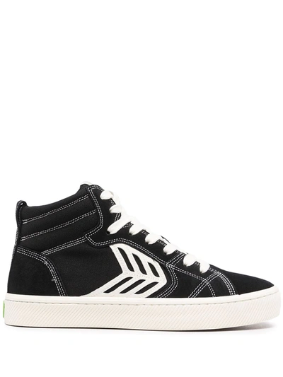 Cariuma Catiba Pro Suede And Organic-cotton High-top Skate Shoes In Black/white