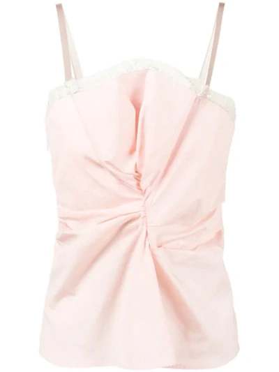 Jacquemus Opening Ceremony Lace Trim Gathered Cami Top In Pink