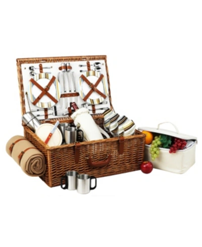 Picnic At Ascot Dorset Basket For 4 With Blanket In Jade