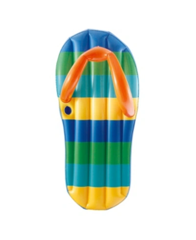 Blue Wave Sports Beach Striped Flip Flop 71" Inflatable Swimming Pool Float In Multi