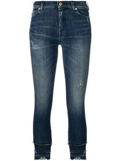 7 For All Mankind Cropped Jeans In Blue