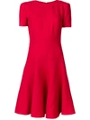 Valentino Wool And Silk-blend Dress In Red