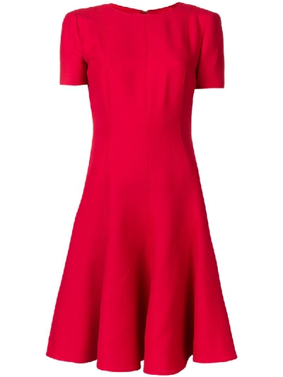 Valentino Wool And Silk-blend Dress In Red