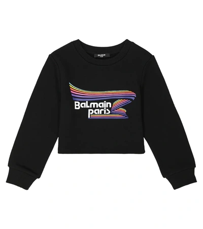 Balmain Teen Logo-printed Sweatshirt In 黑色