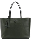 Tory Burch Mcgraw Leather Tote In Black