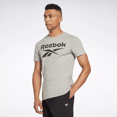 Reebok Men's Slim-fit Identity Big Logo Short-sleeve T-shirt In Grey