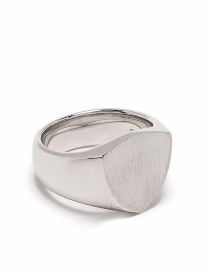 Tom Wood Shield Satin Sterling Silver Ring In Silber