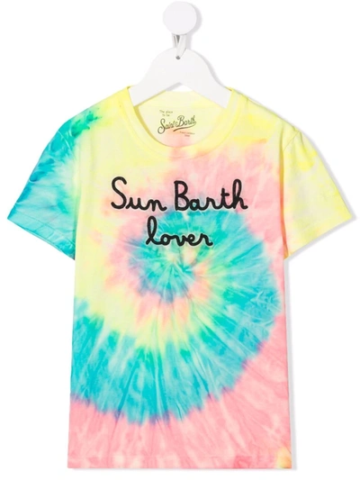 Mc2 Saint Barth Teen Elly Logo-print Tie-dye T-shirt In Yellow