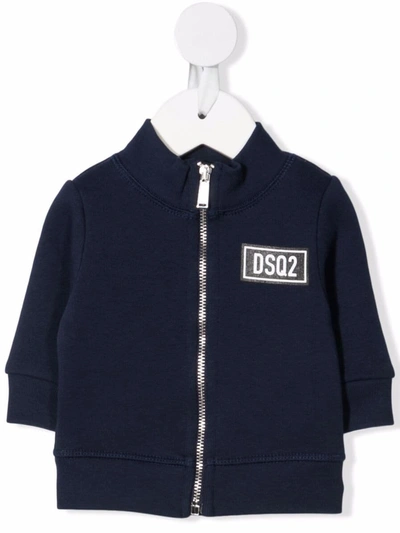 Dsquared2 Babies' Logo-patch Cotton Jacket In Blue