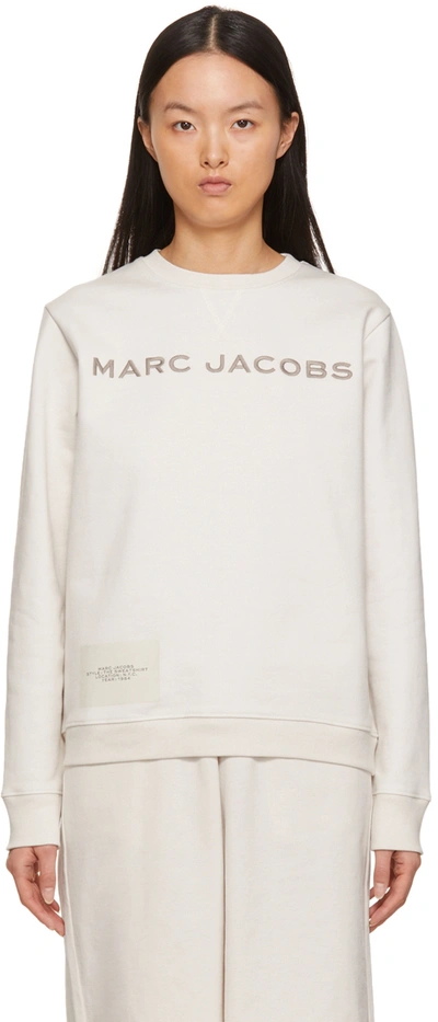 Marc Jacobs Chalk Sweatshirt With Contrasting Logo Lettering In White