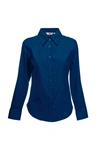 Fruit Of The Loom Ladies Lady-fit Long Sleeve Oxford Shirt (navy) In Blue