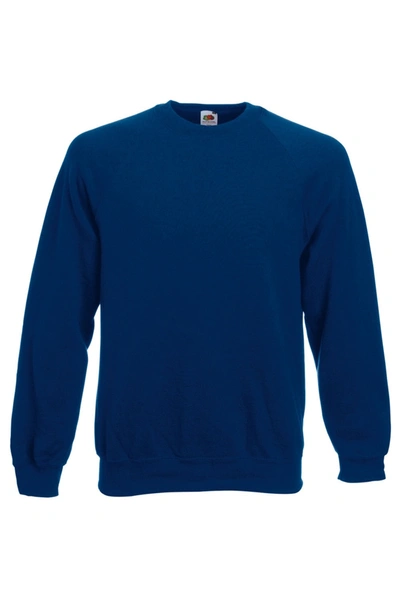 Fruit Of The Loom Mens Raglan Sleeve Belcoro® Sweatshirt (navy) In Blue
