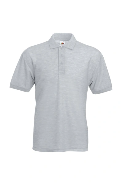 Fruit Of The Loom Mens 65/35 Pique Short Sleeve Polo Shirt (heather Gray) In Grey
