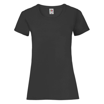 Fruit Of The Loom Ladies/womens Lady-fit Valueweight Short Sleeve T-shirt (pack (b In Black