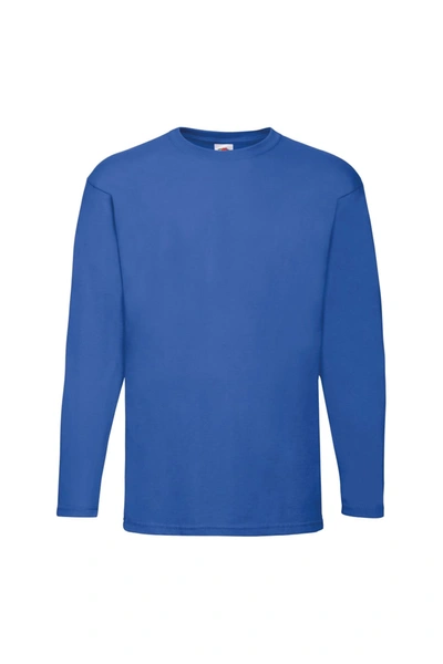 Fruit Of The Loom Mens Valueweight Crew Neck Long Sleeve T-shirt (royal) In Blue